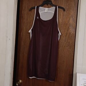 Men's 2XL Champion Reversable Tank Shirt Burgundy‎ And White Great Condition